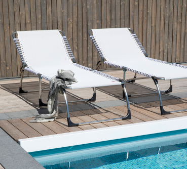 Preview: FIAM® Liegestuhl CASANOVA XXL 037TX Weiss